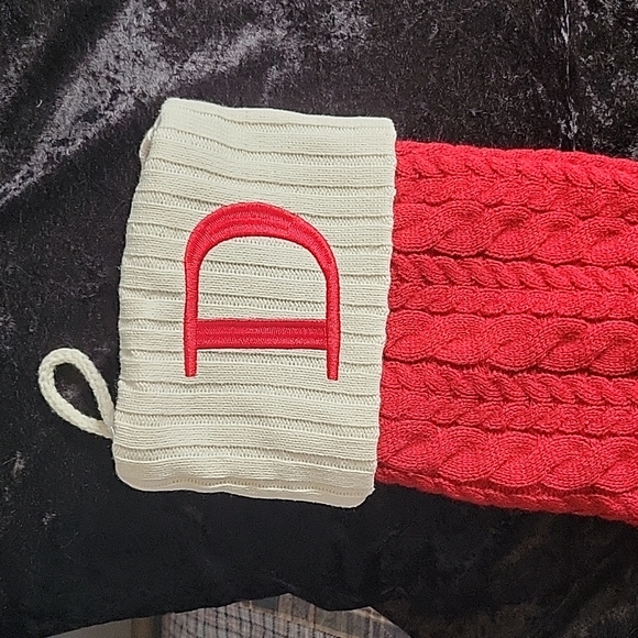 St. Nicholas Square LargeRed Knit Monogram Stocking Letter "D" - Picture 2 of 4